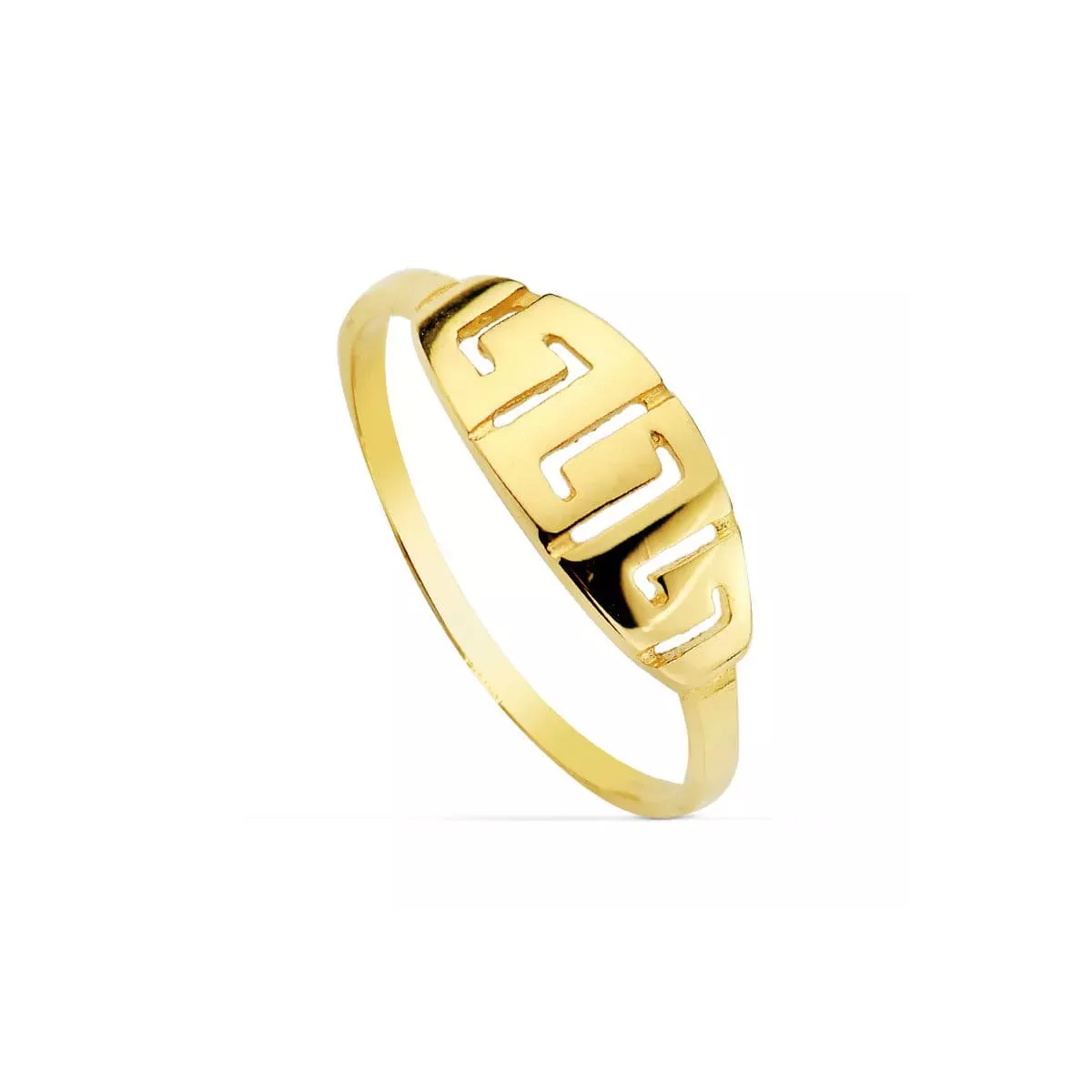 18K SORTIJA ORO AMARILLO CON MOTIVO CALADO GRECA. ANCHO: 6 MM 1