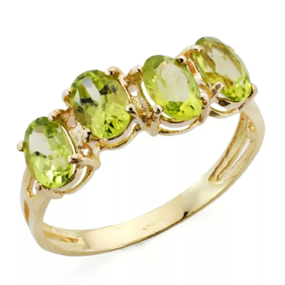 9K SORTIJA ORO AMARILLO OLIVINA NATURAL OVAL 6X4 MM TOTAL 1