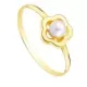 18K SORTIJA ORO AMARILLO COMUNION FLOR 8X8 MM PERLA 4 MM ANCHO CUERPO 1 MM 0