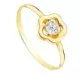 18K SORTIJA ORO AMARILLO COMUNION FLOR Y CIRCONITA 8X8 MM. ANCHO CUERPO: 1 MM 0