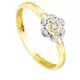 18K SORTIJA ORO BICOLOR FLOR CON CIRCONITA 6X6 MM ANCHO CUERPO 2 MM 1