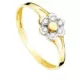 18K SORTIJA ORO BICOLOR FLOR CON CIRCONITA 13X7 MM ANCHO CUERPO 1.5 MM 1