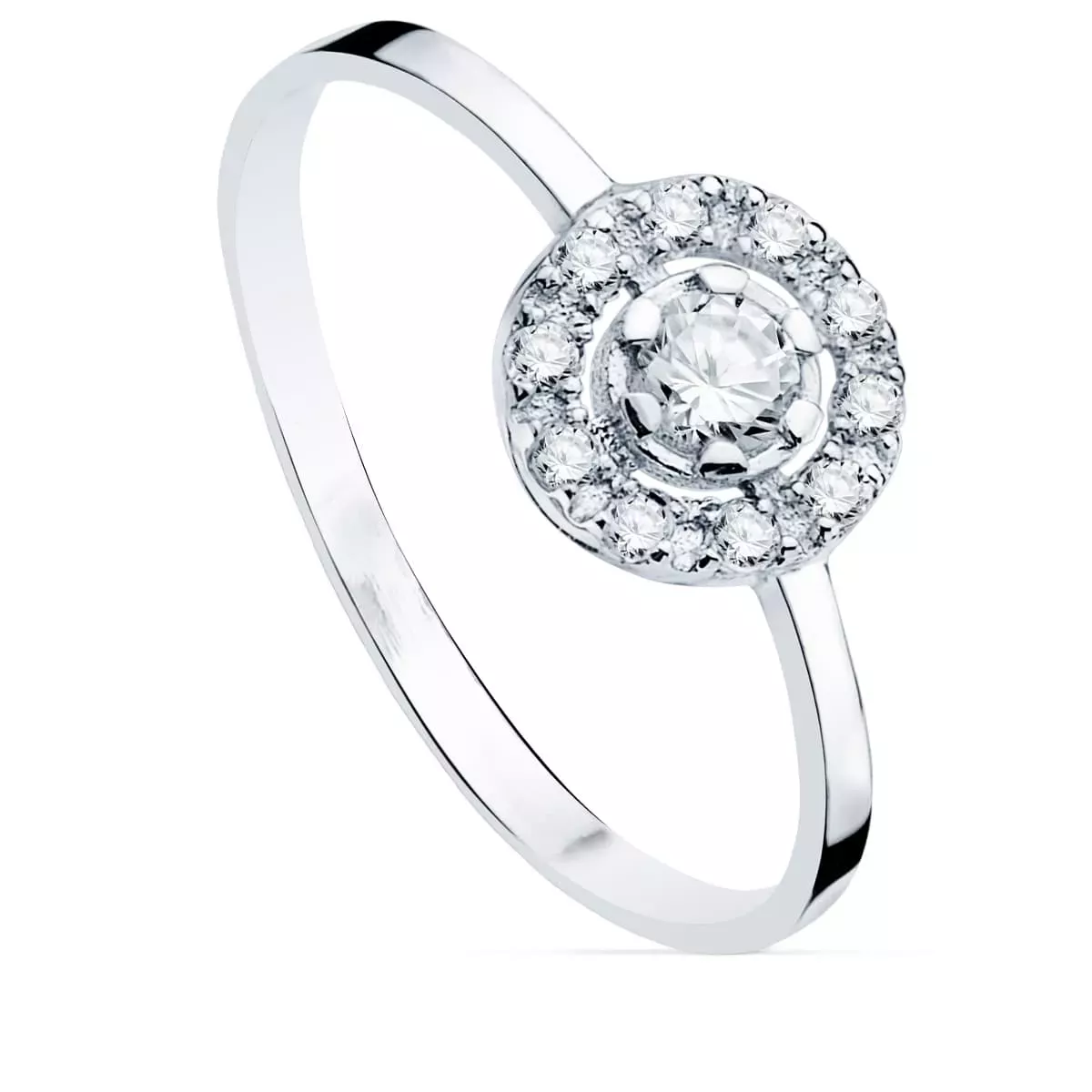 18K SORTIJA ORO BLANCO MOTIVO REDONDO CIRCONITA 7 MM ANCHO CUERPO 1