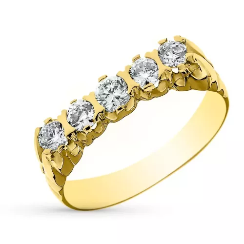 18K SORTIJA QUINTILLO ORO AMARILLO CABALLERO CIRCONITA 4 MM. ANCHO: 4 MM 3