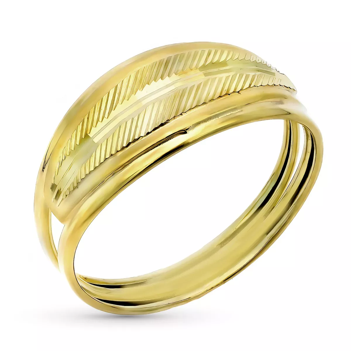 9K SORTIJA ORO AMARILLO MOTIVO TALLADO. ANCHO: 7