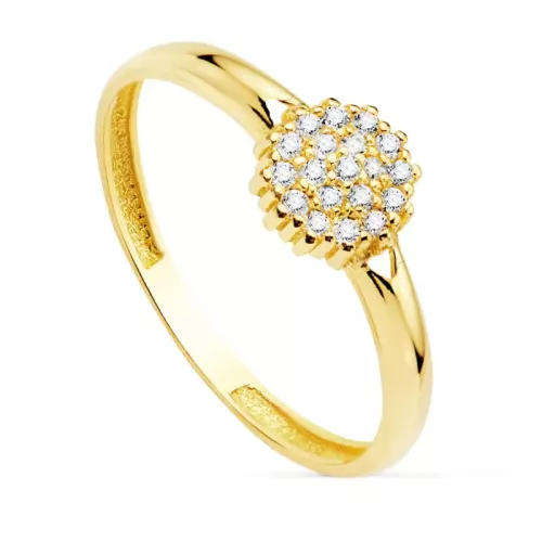 18K SORTIJA ORO AMARILLO COMUNION FLOR 6X6 MM ANCHO CUERPO 2.8 MM 1