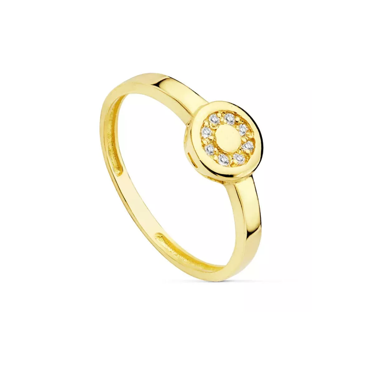18K SORTIJA ORO AMARILLO MOTIVO REDONDO CON CIRCONITAS. ANCHO: 6