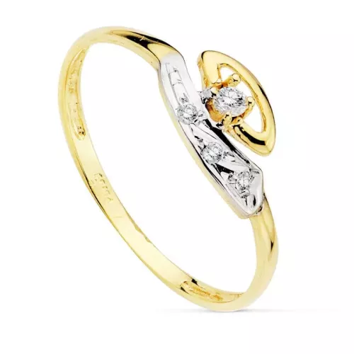 18K SORTIJA ORO AMARILLO CON CIRCONITAS. ANCHO: 6 MM 0