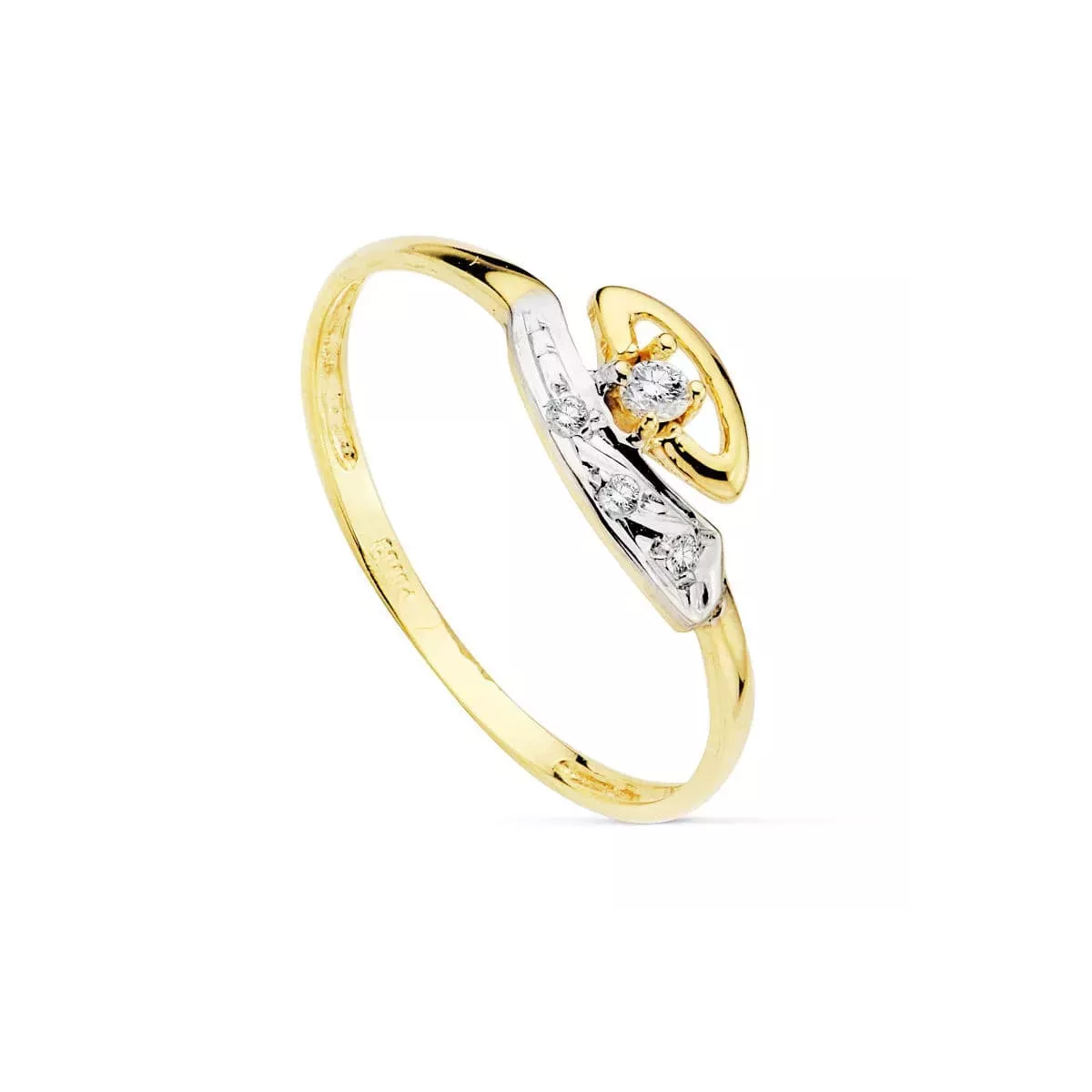 18K SORTIJA ORO AMARILLO CON CIRCONITAS. ANCHO: 6 MM 0