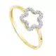 9K SORTIJA ORO BICOLOR CON FLOR DE CIRCONITAS. ANCHO: 9 X 9 MM 1
