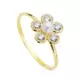 18K SORTIJA ORO AMARILLO FLOR CIRCONITAS CON PERLA DE 3MM. ANCHO: 9X9 MM 0