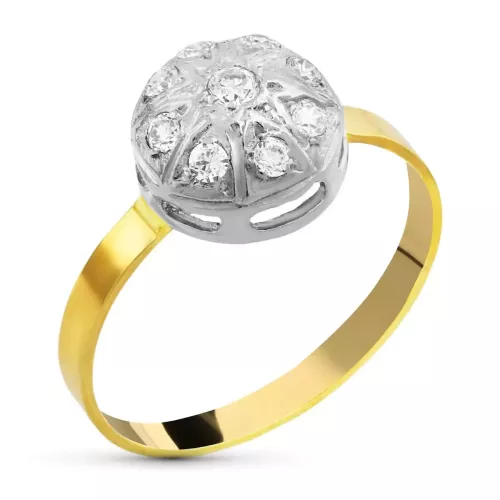 18K SORTIJA CIRCONITA ORO BLANCO Y ORO AMARILLO 2