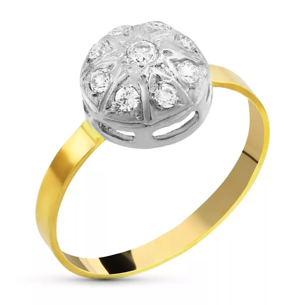 18K SORTIJA CIRCONITA ORO BLANCO Y ORO AMARILLO 2