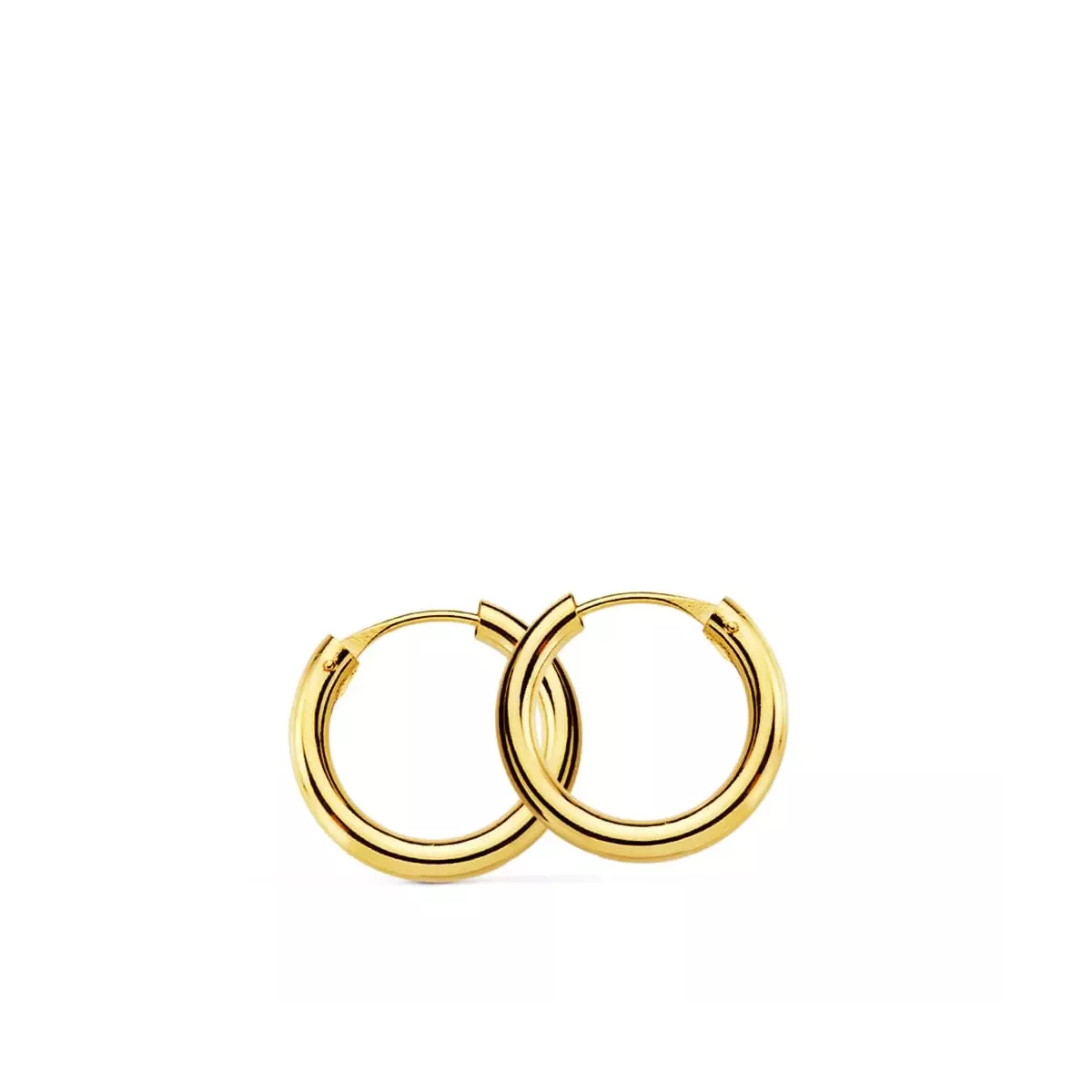 18K AROS ORO AMARILLO REDONDOS LISOS LIGEROS 14X2 MM 0