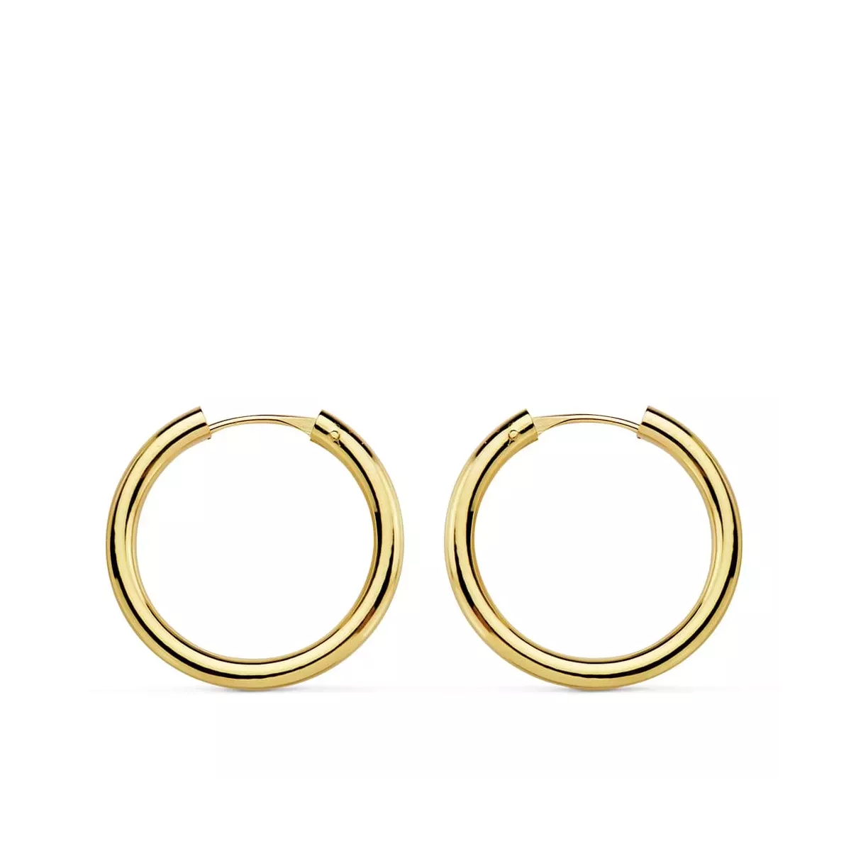 18K AROS ORO AMARILLO REDONDOS LISOS LIGEROS 18X2 MM 0