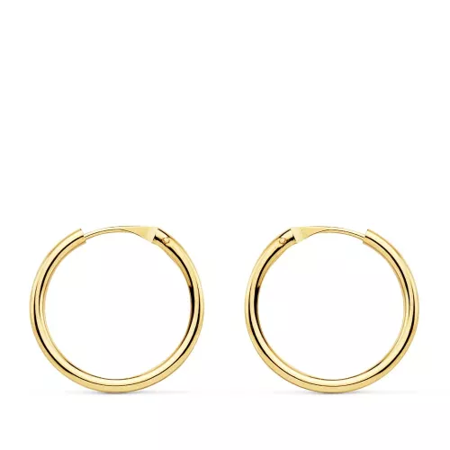 18K AROS ORO AMARILLO REDONDOS LISOS LIGEROS 16X1.50 MM 0,44gr