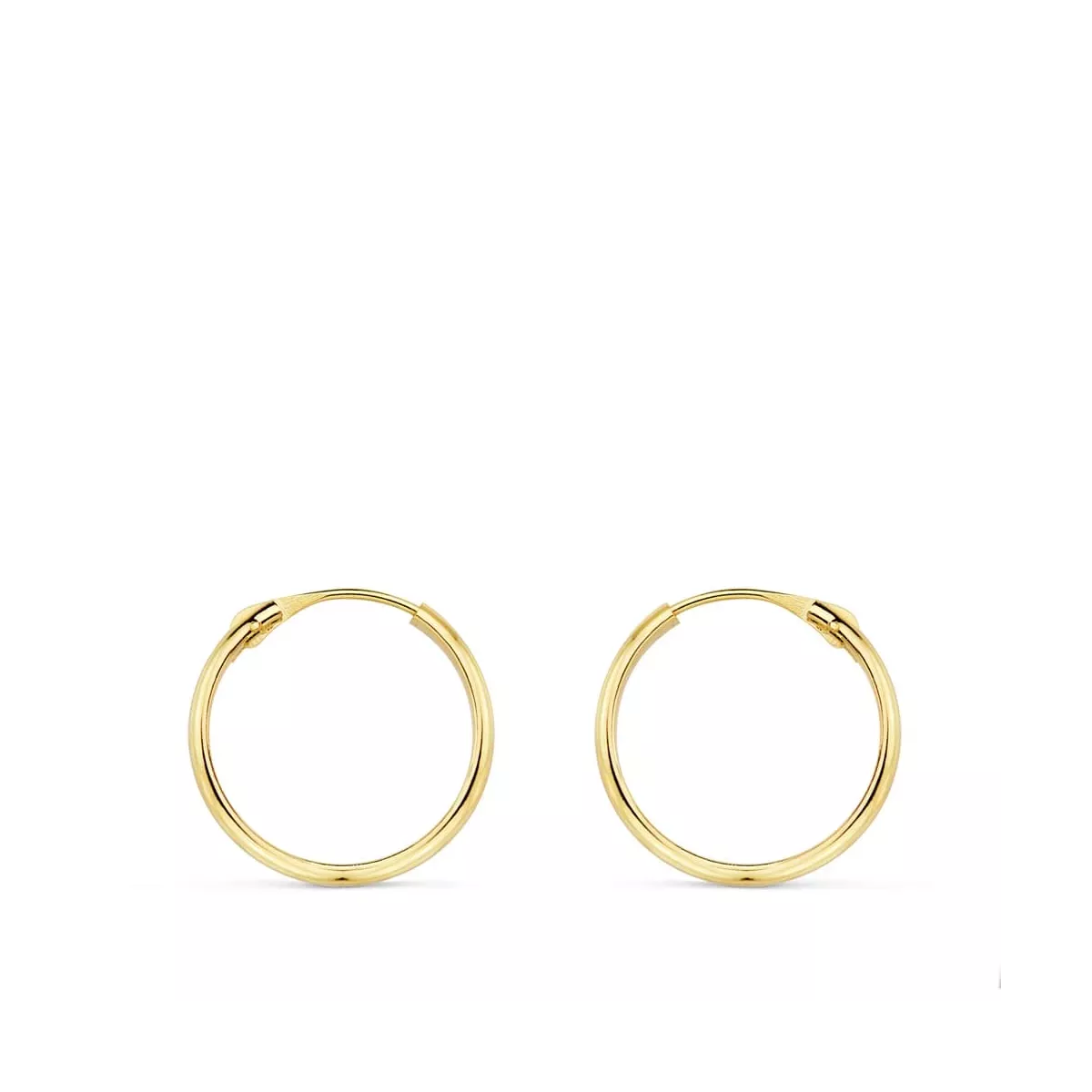 18K AROS ORO AMARILLO MEDIA CAÑA LISOS LIGEROS. 16X2 MM 0