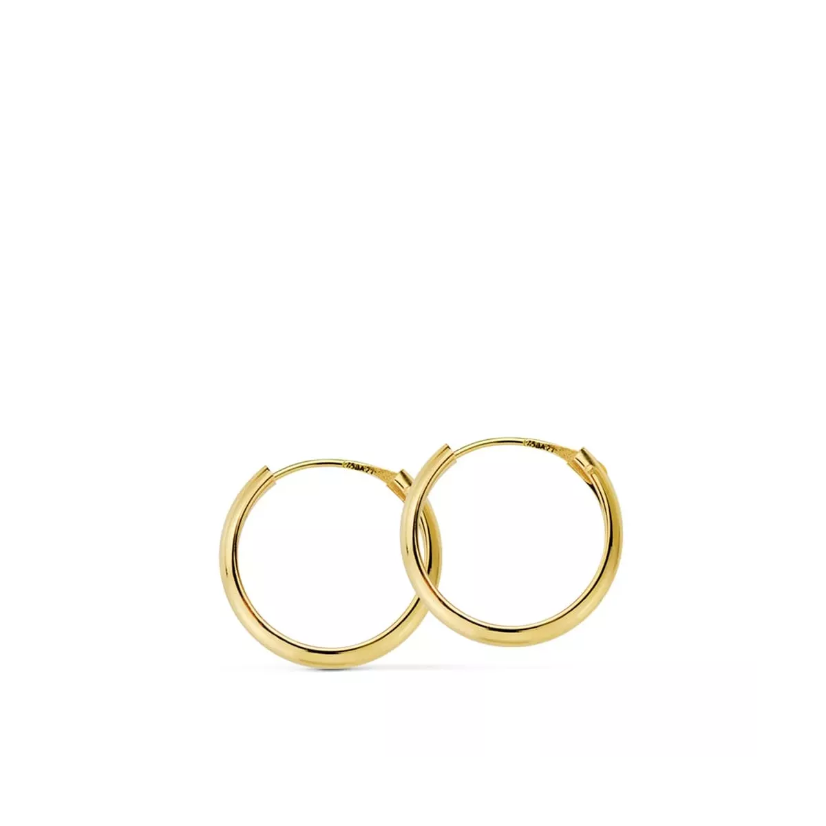 18K AROS ORO AMARILLO MEDIA CAÑA LISOS LIGEROS 14X2 MM 0