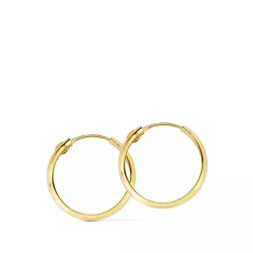 18K AROS ORO AMARILLO MEDIA CAÑA LIGEROS. 16X3 MM 0,70gr