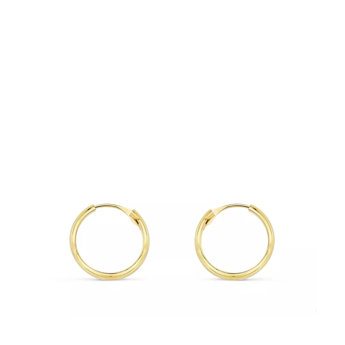 18K AROS HUECOS ORO AMARILLO MEDIA CAÑA LIGEROS.14X3 MM 0