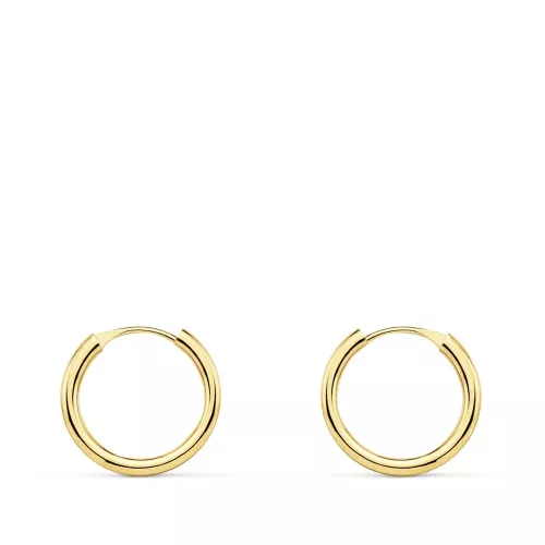 18K AROS ORO AMARILLO REDONDOS LISOS LIGEROS 12X1.50 MM 0