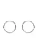 18K PENDIENTES AROS ORO BLANCOS HUECOS REDONDOS 13 X 1.20 MM 0
