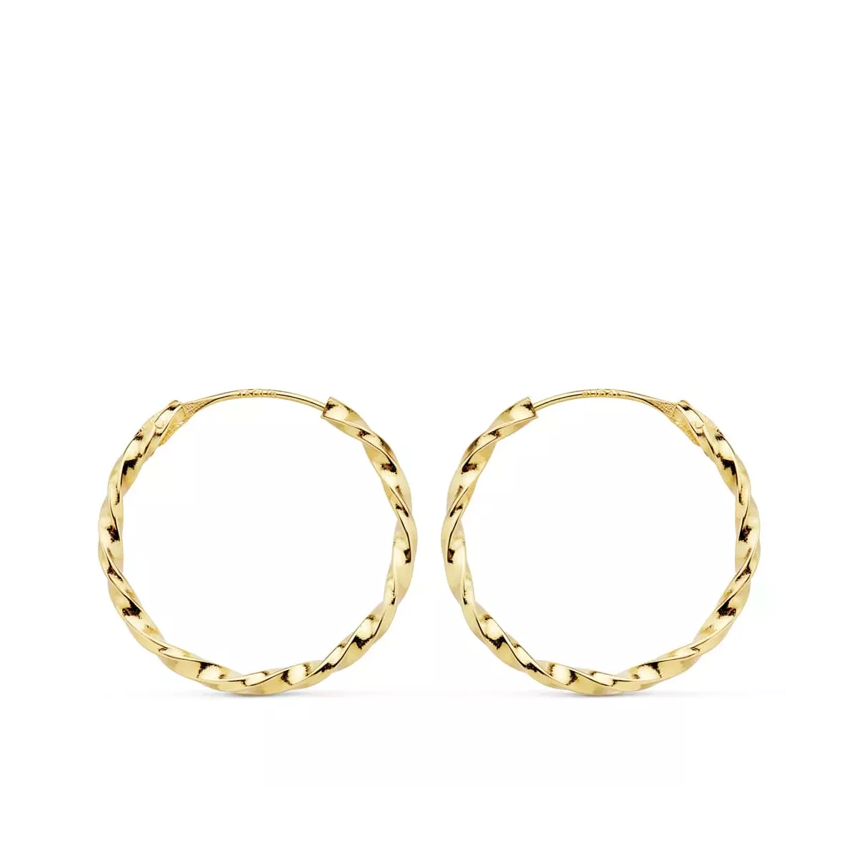 18K AROS ORO AMARILLO GALLONEADOS HUECOS 20X1.50 MM 0