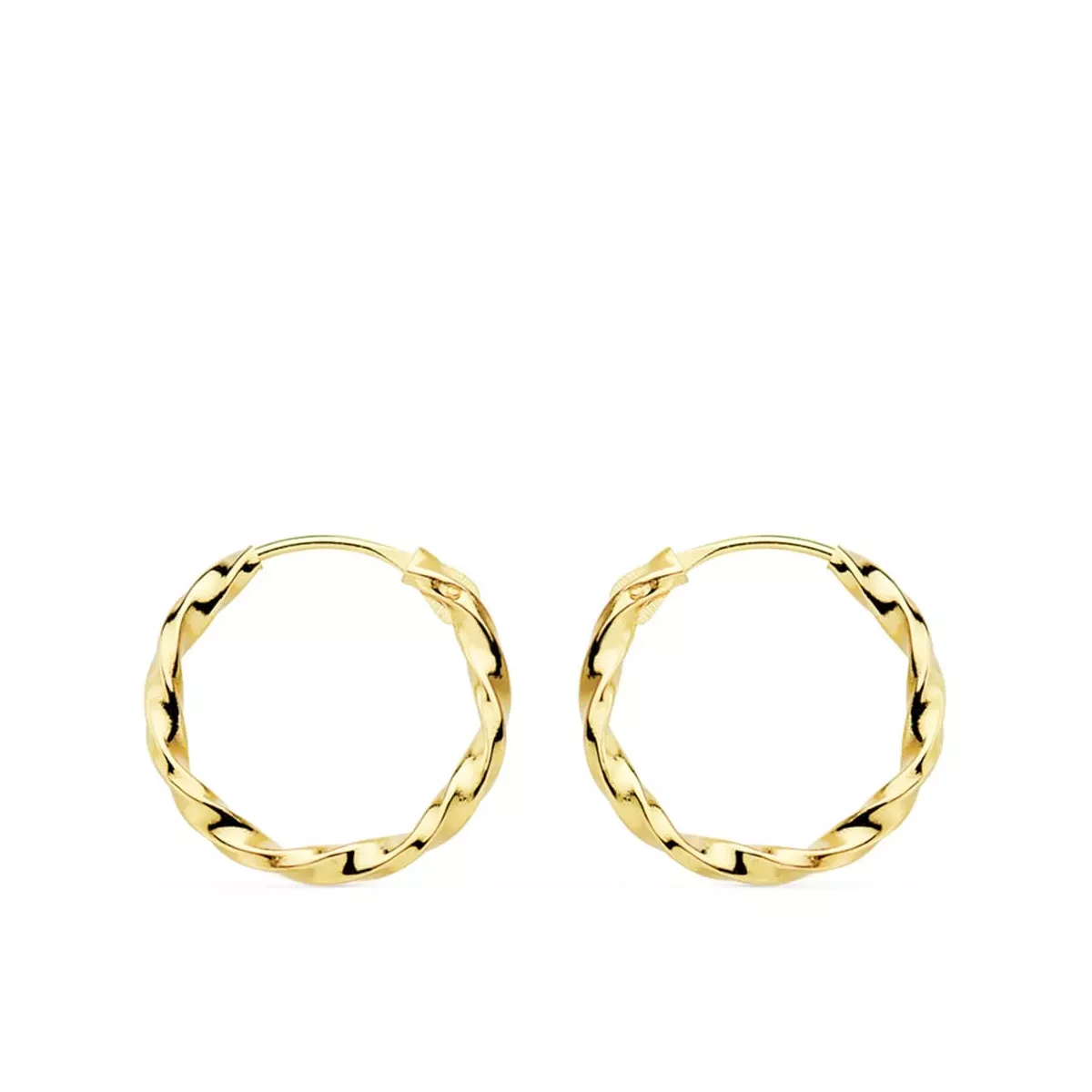 18K AROS ORO AMARILLO HUECOS GALLONEADOS. 14X1.5 MM 0