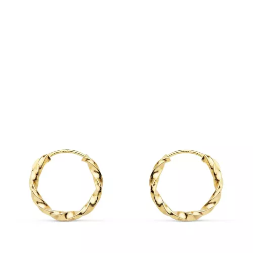 18K AROS ORO AMARILLO HUECOS GALLONEADOS. 12X1.50 MM 0