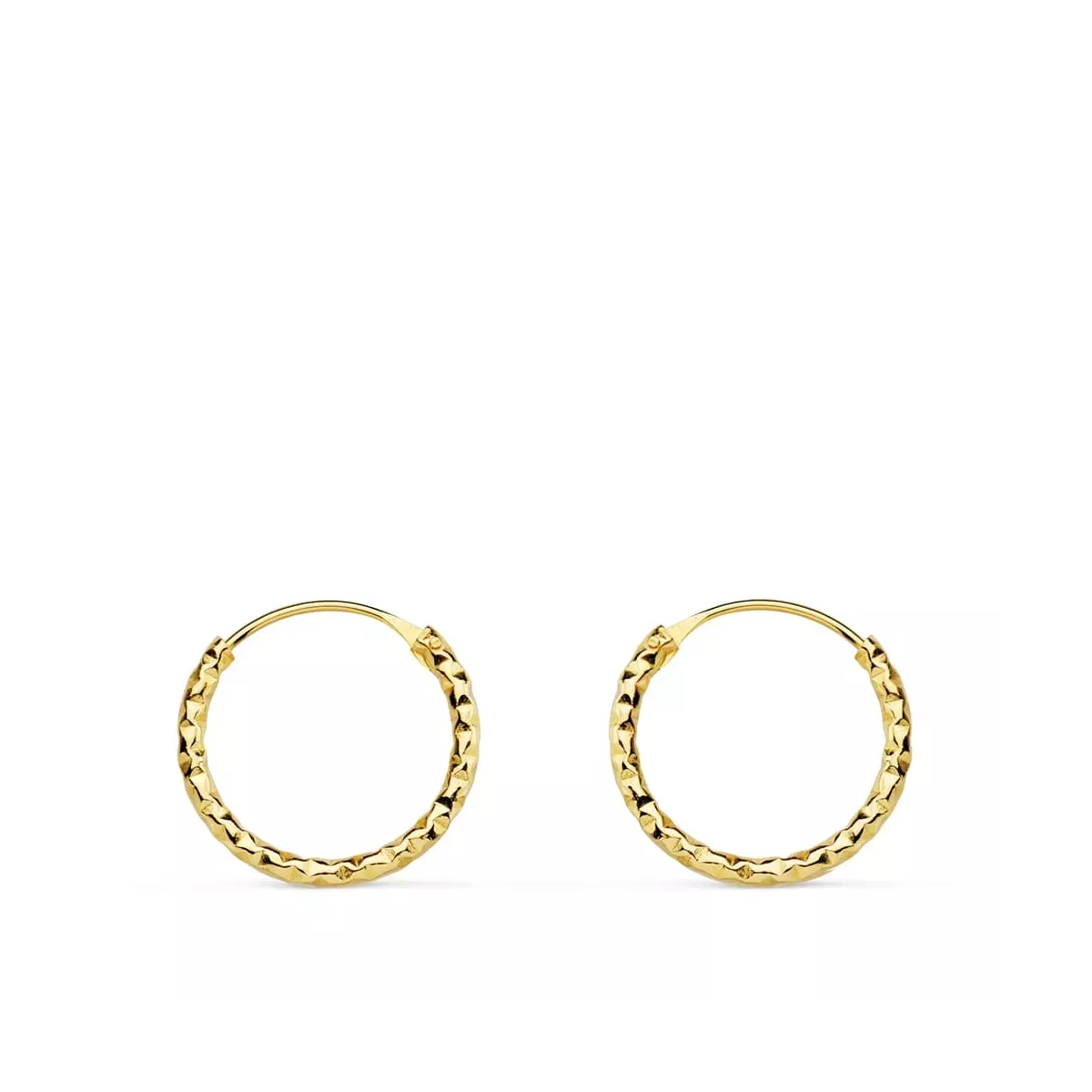 18K AROS ORO AMARILLO RETORCIDO TALLADO 13X1.30 MM 0