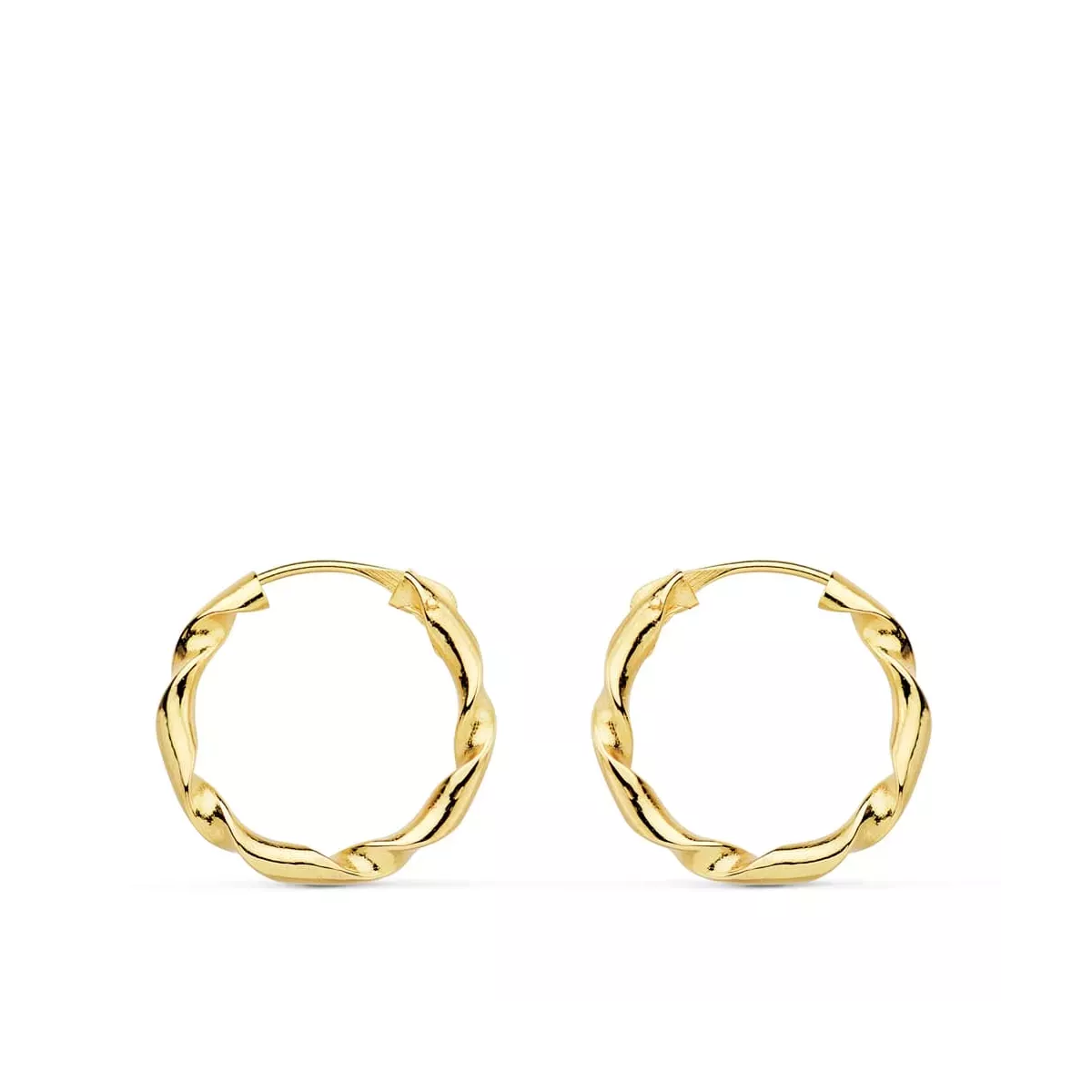 18K AROS ORO AMARILLO HUECOS RETORCIDOS. 16X2 MM 0