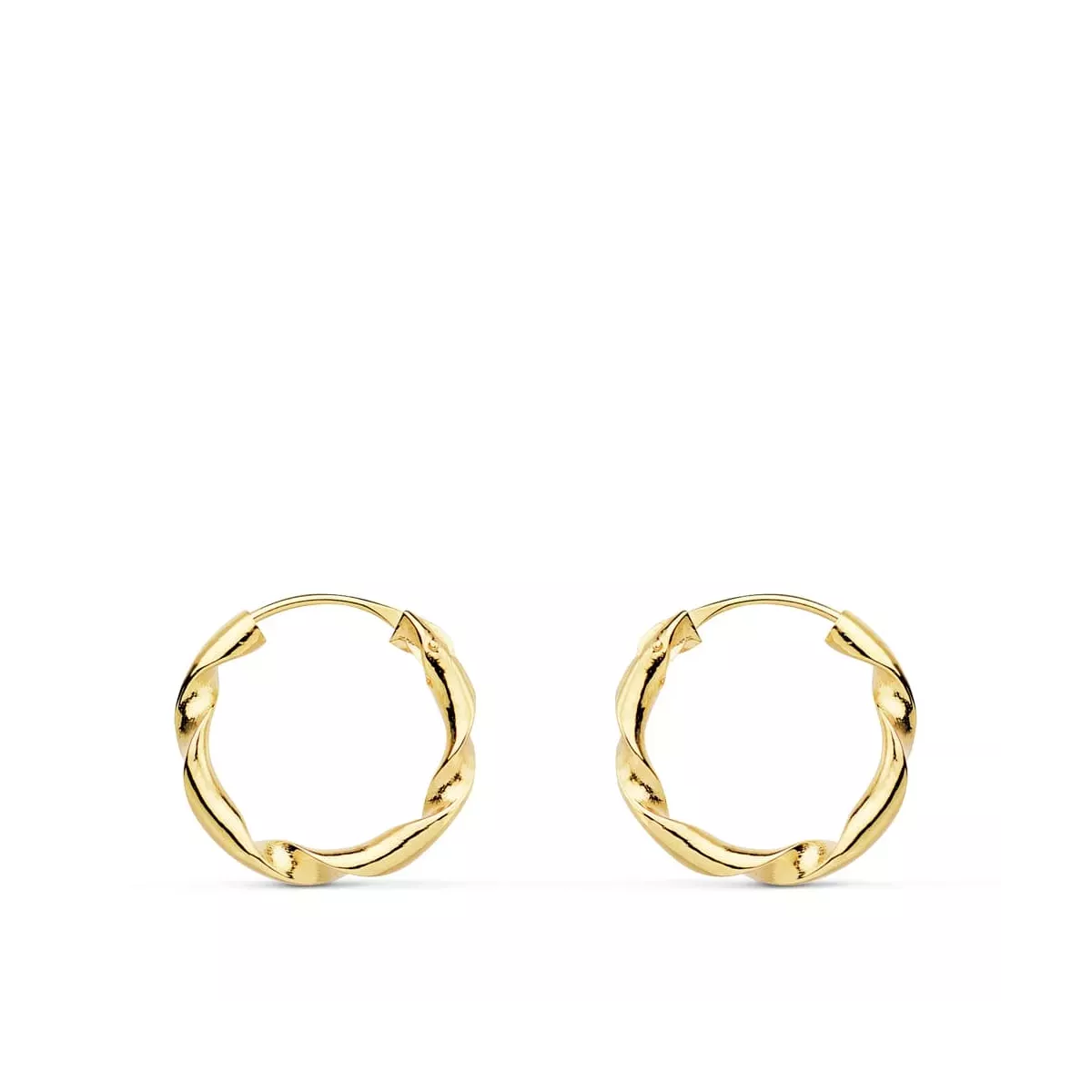 18K AROS ORO AMARILLO HUECOS RETORCIDOS. 14X2 MM 0