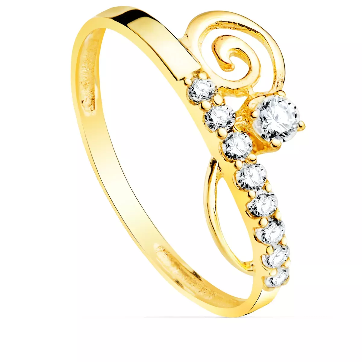 9K SORTIJA ORO AMARILLO MCON CIRCONITAS. ANCHO: 9 MM 1