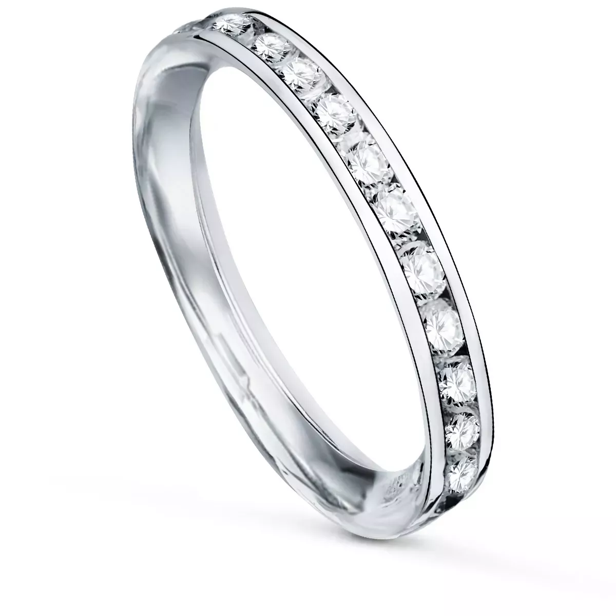 9K SORTIJA ORO BLANCO CON CIRCONITAS REDONDAS EN CARRIL. ANCHO: 2