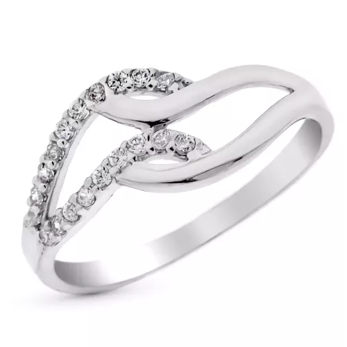 9K SORTIJA ORO BLANCO BANDAS CIRCONITAS EN CARRIL. ANCHO: 12 MM 1