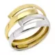 9K SORTIJA ORO BICOLOR DOBLE BANDAS EN BRILLO. ANCHO: 14 MM 1