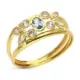 9K SORTIJA ORO AMARILLO DOBLE CUERPO CON AGUAMARINA Y CIRCONITAS. ANCHO 8 MM 1