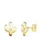 18K PENDIENTES ORO AMARILLO CACTUS MINI CON CIRCONITA 6X5 MM CIERRE PRESION 0