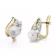18K PENDIENTES ORO BICOLOR COMUNION. PERLA CIRCONITA 12X7 MM CIERRE CATALAN 1