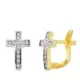 18K PENDIENTES BICOLOR CIRCONITA 12X8 MM CIERRE CATALAN 1