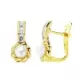 18K PENDIENTES ORO AMARILLO PERLA 12X5 MM CIERRE CATALAN 1