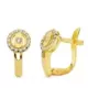 18K PENDIENTES ORO AMARILLO CIRCONITA 12X6 MM CIERRE CATALAN 1