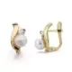 18K PENDIENTES ORO AMARILLO COMUNION PERLA 12X6 MM CIERRE CATALAN 1