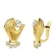 18K PENDIENTES ORO AMARILLO MANO Y CIRCONITA 17X11 MM CIERRE CATALAN 1