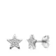 18K PENDIENTES ORO BLANCO ESTRELLA 6.5X6.5 MM CIERRE PRESION 0
