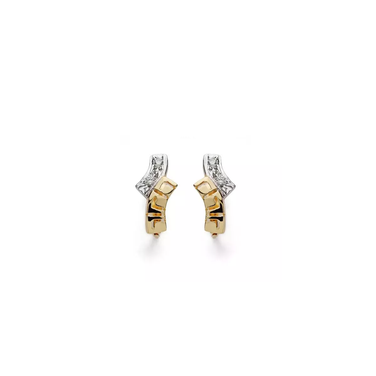 18K PENDIENTES BICOLOR CIRCONITA 13X6 MM CIERRE CATALAN 1