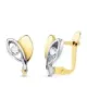 18K PENDIENTES ORO BICOLOR CON CIRCONITA 9X6 MM CIERRE CATALAN 1