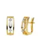 18K PENDIENTES BICOLOR CIRCONITA 13X5 MM CIERRE CATALAN 2