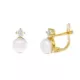 18K PENDIENTES ORO AMARILLO PERLA Y CIRCONITA 10X5 MM CIERRE CATALAN 1