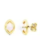 18K PENDIENTES ORO AMARILLO PERLA ROMBO. 10X7 MM CIERRE PRESION 0